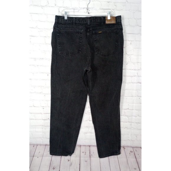 Vintage HIS Black Jeans Men's Size 38x32 Made in USA (ACTUAL 36X32) - Picture 3 of 6